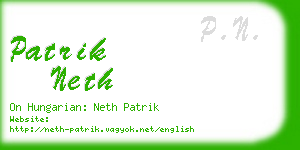 patrik neth business card